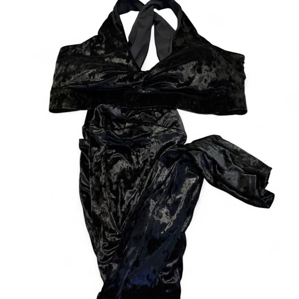 Fabletics Black Crushed Velvet Crossover Leggings and Top Set - Size 3XNWT